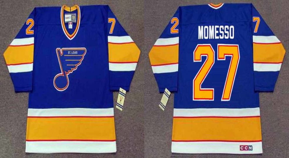 2019 Men St.Louis Blues #27 Momesso blue CCM NHL jerseys->st.louis blues->NHL Jersey